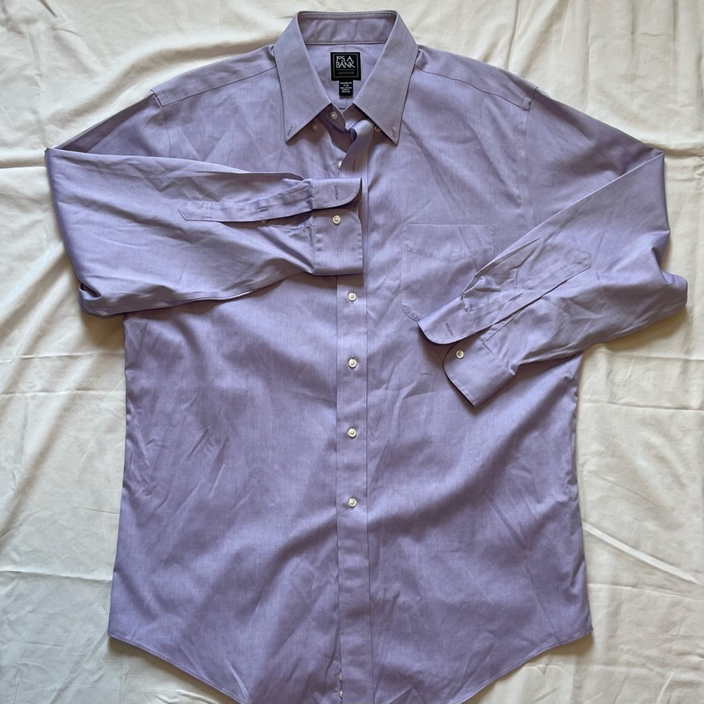 Jos. A. Bank Lavender Purple Travelers tailored fit Dress Shirt 17-33